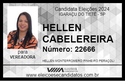 Candidato HELLEN CABELEIREIRA 2024 - IGARAÇU DO TIETÊ - Eleições