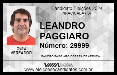 Candidato LEANDRO PAGGIARO 2024 - PIRACICABA - Eleições