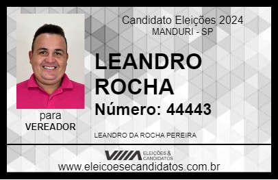 Candidato LEANDRO ROCHA 2024 - MANDURI - Eleições