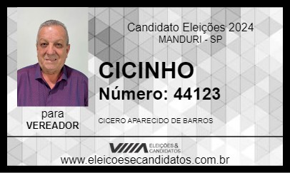 Candidato CICINHO 2024 - MANDURI - Eleições