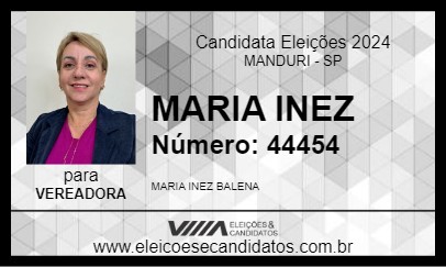 Candidato MARIA INEZ 2024 - MANDURI - Eleições