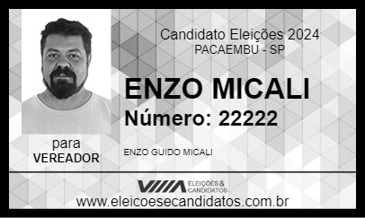 Candidato ENZO MICALI 2024 - PACAEMBU - Eleições