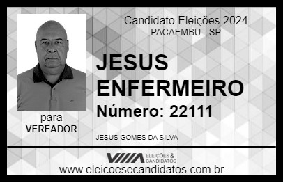 Candidato JESUS ENFERMEIRO 2024 - PACAEMBU - Eleições