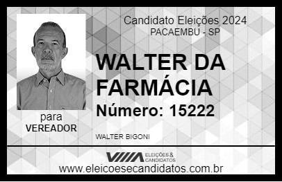 Candidato WALTER DA FARMÁCIA 2024 - PACAEMBU - Eleições