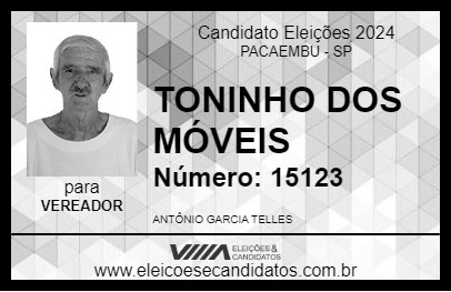 Candidato TONINHO DOS MÓVEIS 2024 - PACAEMBU - Eleições