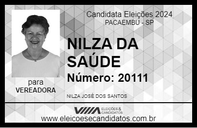 Candidato NILZA DA SAÚDE 2024 - PACAEMBU - Eleições