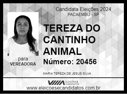 Candidato TEREZA DO CANTINHO ANIMAL 2024 - PACAEMBU - Eleições