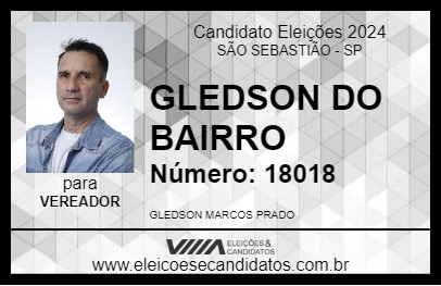 Candidato GLEDSON DO BAIRRO 2024 - SÃO SEBASTIÃO - Eleições