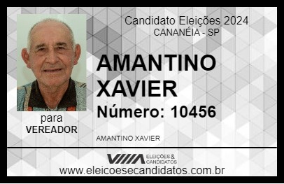 Candidato AMANTINO XAVIER 2024 - CANANÉIA - Eleições