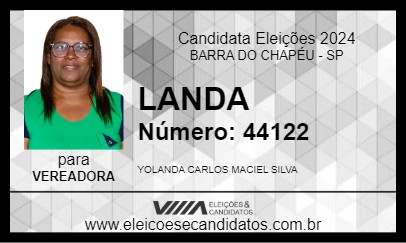 Candidato LANDA 2024 - BARRA DO CHAPÉU - Eleições