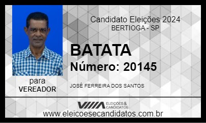 Candidato BATATA 2024 - BERTIOGA - Eleições