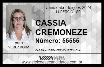 Candidato CASSIA CREMONEZE  2024 - LUPÉRCIO - Eleições