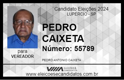 Candidato PEDRO CAIXETA 2024 - LUPÉRCIO - Eleições