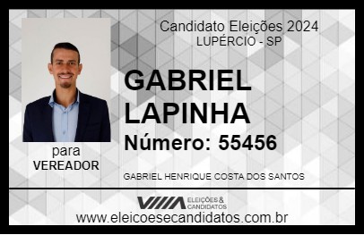 Candidato GABRIEL LAPINHA 2024 - LUPÉRCIO - Eleições