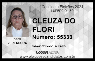 Candidato CLEUZA DO FLORI 2024 - LUPÉRCIO - Eleições