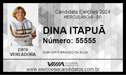 Candidato DINA ITAPUÃ 2024 - HERCULÂNDIA - Eleições