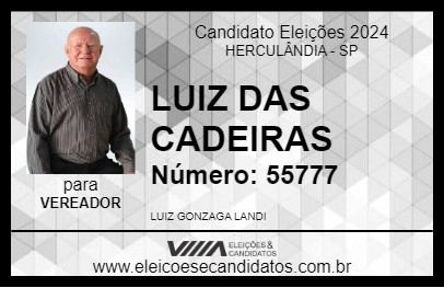 Candidato LUIZ DAS CADEIRAS 2024 - HERCULÂNDIA - Eleições