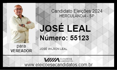 Candidato JOSÉ LEAL 2024 - HERCULÂNDIA - Eleições