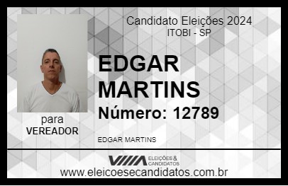 Candidato EDGAR MARTINS 2024 - ITOBI - Eleições