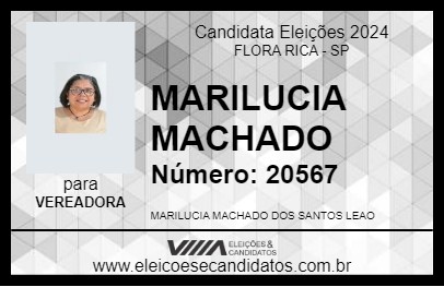 Candidato MARILUCIA MACHADO 2024 - FLORA RICA - Eleições