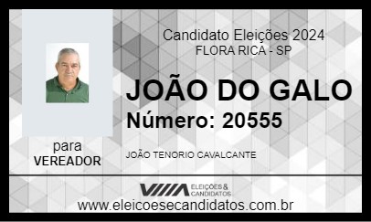 Candidato JOÃO DO GALO 2024 - FLORA RICA - Eleições