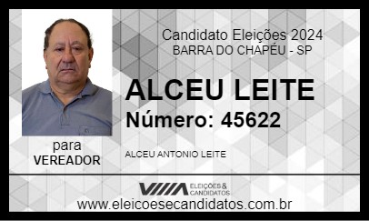 Candidato ALCEU  LEITE 2024 - BARRA DO CHAPÉU - Eleições