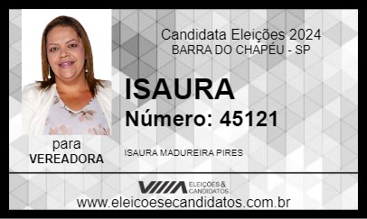 Candidato ISAURA 2024 - BARRA DO CHAPÉU - Eleições