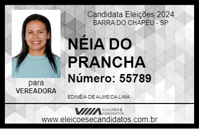 Candidato NÉIA DO PRANCHA 2024 - BARRA DO CHAPÉU - Eleições