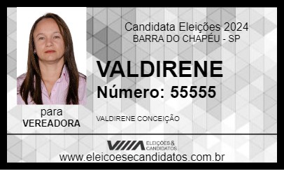 Candidato VALDIRENE 2024 - BARRA DO CHAPÉU - Eleições