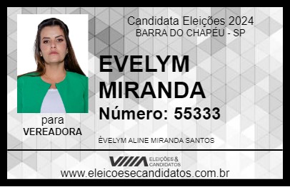 Candidato EVELYM MIRANDA 2024 - BARRA DO CHAPÉU - Eleições