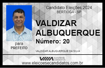 Candidato VALDIZAR ALBUQUERQUE 2024 - BERTIOGA - Eleições