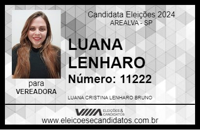 Candidato LUANA LENHARO 2024 - AREALVA - Eleições