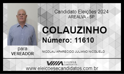 Candidato COLAUZINHO 2024 - AREALVA - Eleições