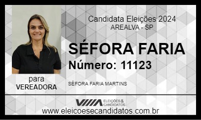 Candidato SÉFORA FARIA 2024 - AREALVA - Eleições