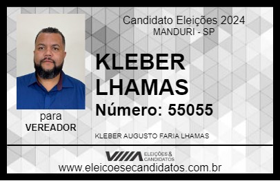 Candidato KLEBER LHAMAS 2024 - MANDURI - Eleições