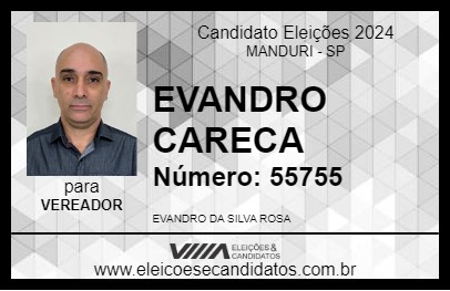 Candidato EVANDRO CARECA 2024 - MANDURI - Eleições