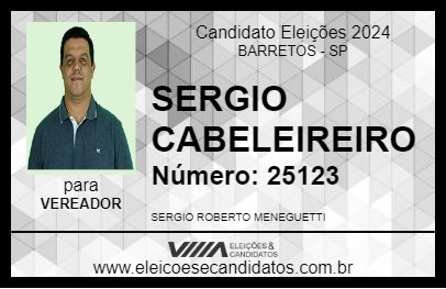 Candidato SERGIO CABELEIREIRO 2024 - BARRETOS - Eleições