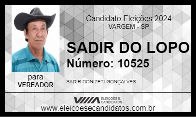 Candidato SADIR DO LOPO 2024 - VARGEM - Eleições