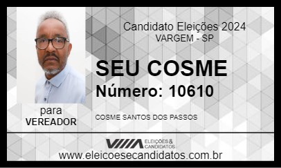 Candidato SEU COSME 2024 - VARGEM - Eleições