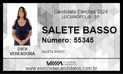 Candidato SALETE BASSO 2024 - LUCIANÓPOLIS - Eleições