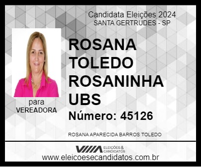 Candidato ROSANINHA TOLEDO 2024 - SANTA GERTRUDES - Eleições