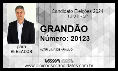 Candidato GRANDÃO 2024 - TUIUTI - Eleições