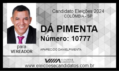 Candidato DÁ PIMENTA 2024 - COLÔMBIA - Eleições