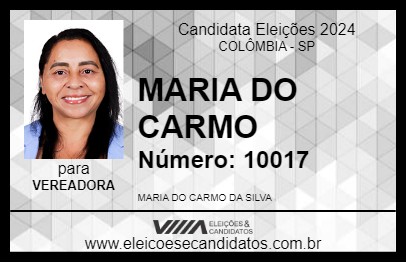 Candidato MARIA DO CARMO 2024 - COLÔMBIA - Eleições