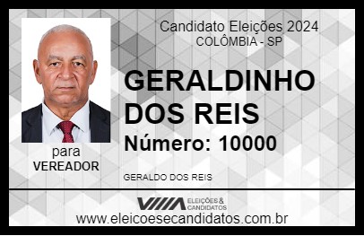 Candidato GERALDINHO DOS REIS 2024 - COLÔMBIA - Eleições