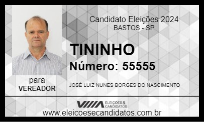 Candidato TININHO 2024 - BASTOS - Eleições