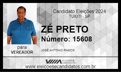 Candidato ZÉ PRETO 2024 - TUIUTI - Eleições