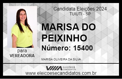 Candidato MARISA DO PEIXINHO 2024 - TUIUTI - Eleições