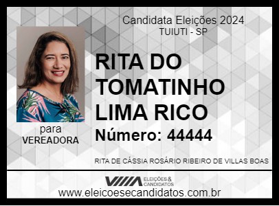 Candidato RITA DO TOMATINHO LIMA RICO 2024 - TUIUTI - Eleições