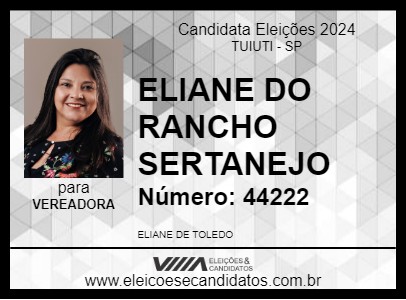 Candidato ELIANE DO RANCHO SERTANEJO 2024 - TUIUTI - Eleições